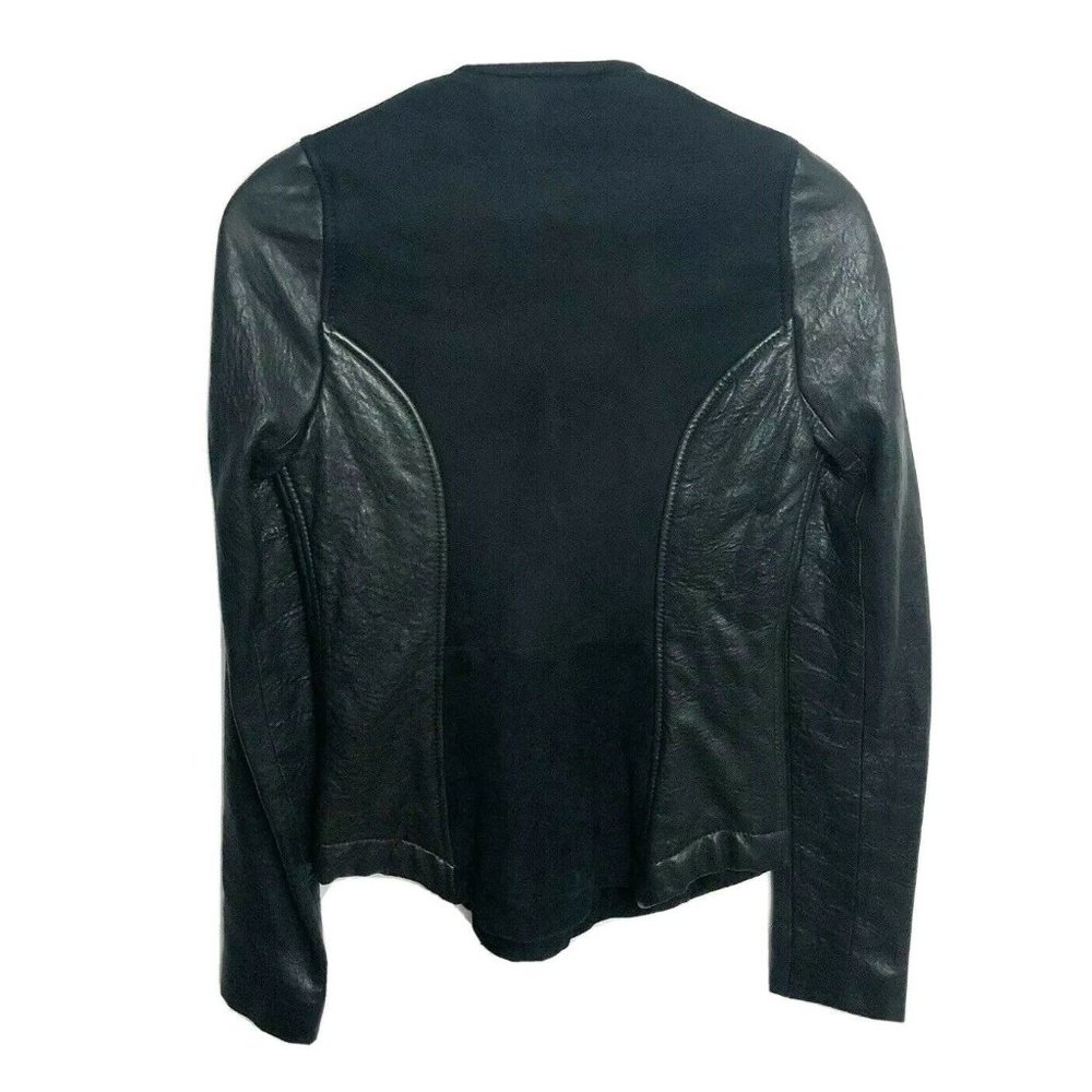 Wayne Shearling Leather Jacket Black Lambskin - image 3